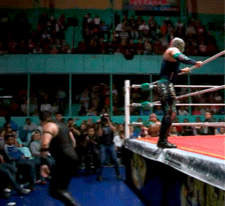Apron springboard moonsault