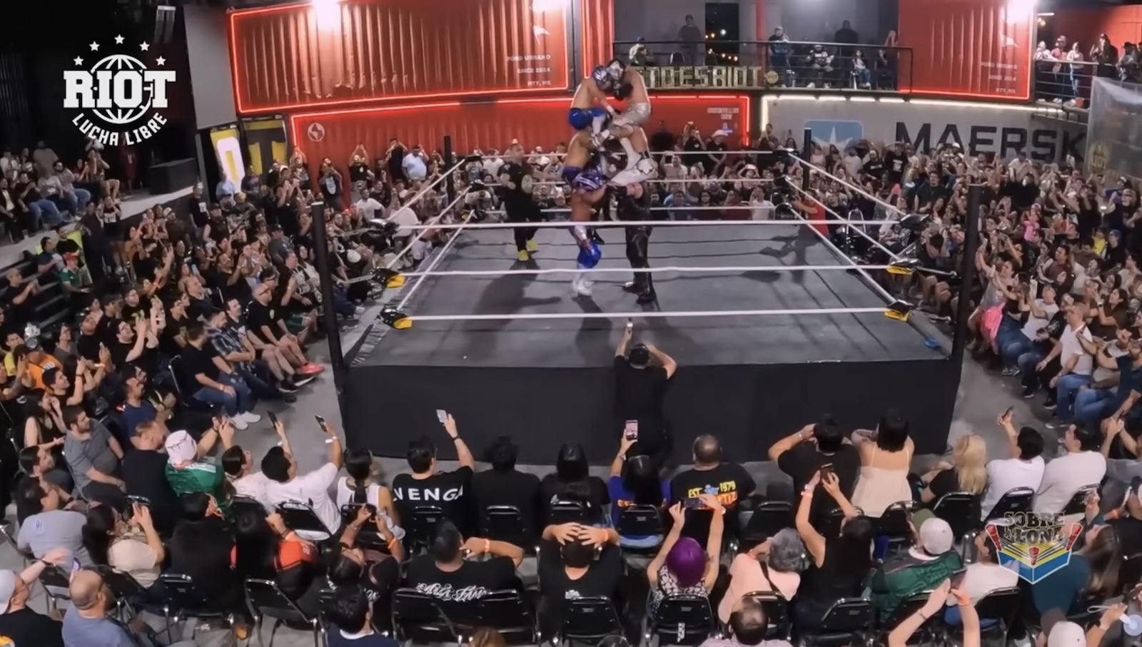 three-man towers facing off