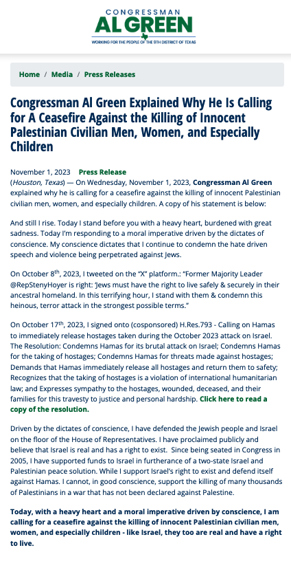 Al Green press release