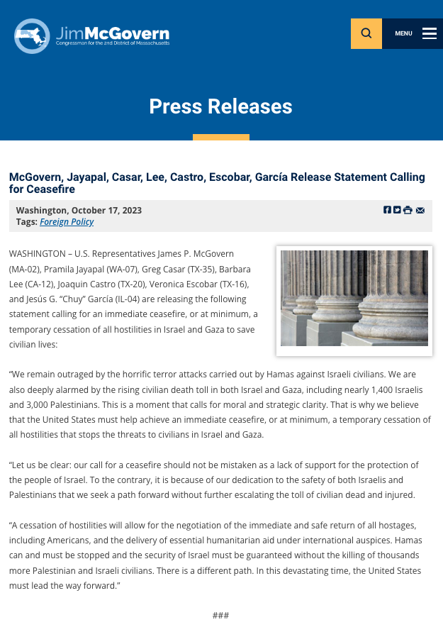 Jim McGovern press release